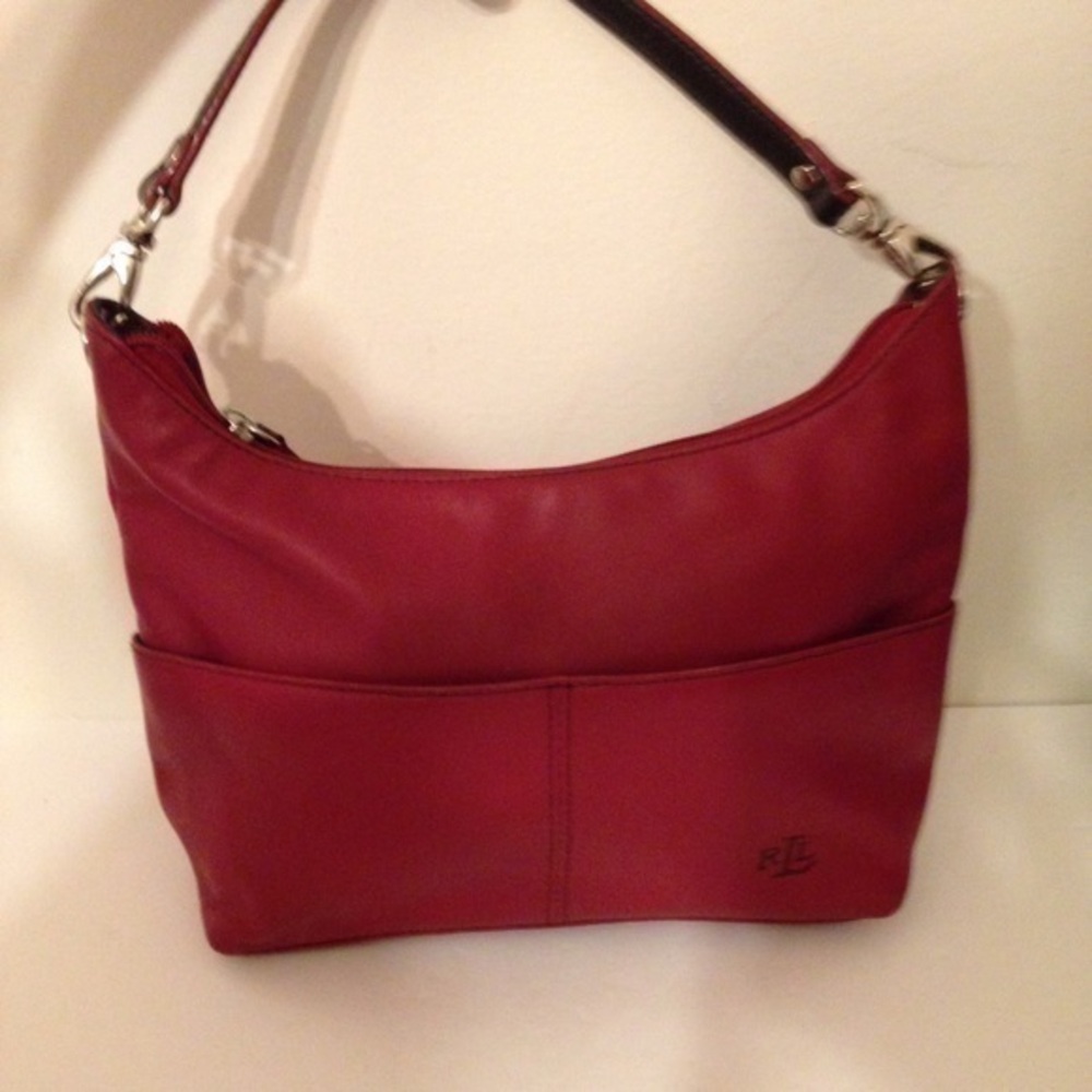 Ralph Lauren red zipper tote